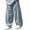 Light Blue, variant on CPNG Tween Boys Baggy Jeans Retro Patchwork Pants Unisex High Street Loose Straight Trousers Elastic Waistband Wide Leg Denim Pants with Pockets Y2K Streetwear Jeans