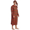 thumbnail image 2 of Hansber Men's Pajama Set 2Pcs Long Sleeve Striped Nightshirt with Sleeping Cap Nightwear Red&Green L, 2 of 6
