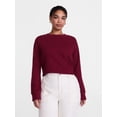 thumbnail image 2 of Scenario Women's Waffle Knit Crewneck Tee with Long Sleeves, Sizes XS-XXXL, 2 of 6
