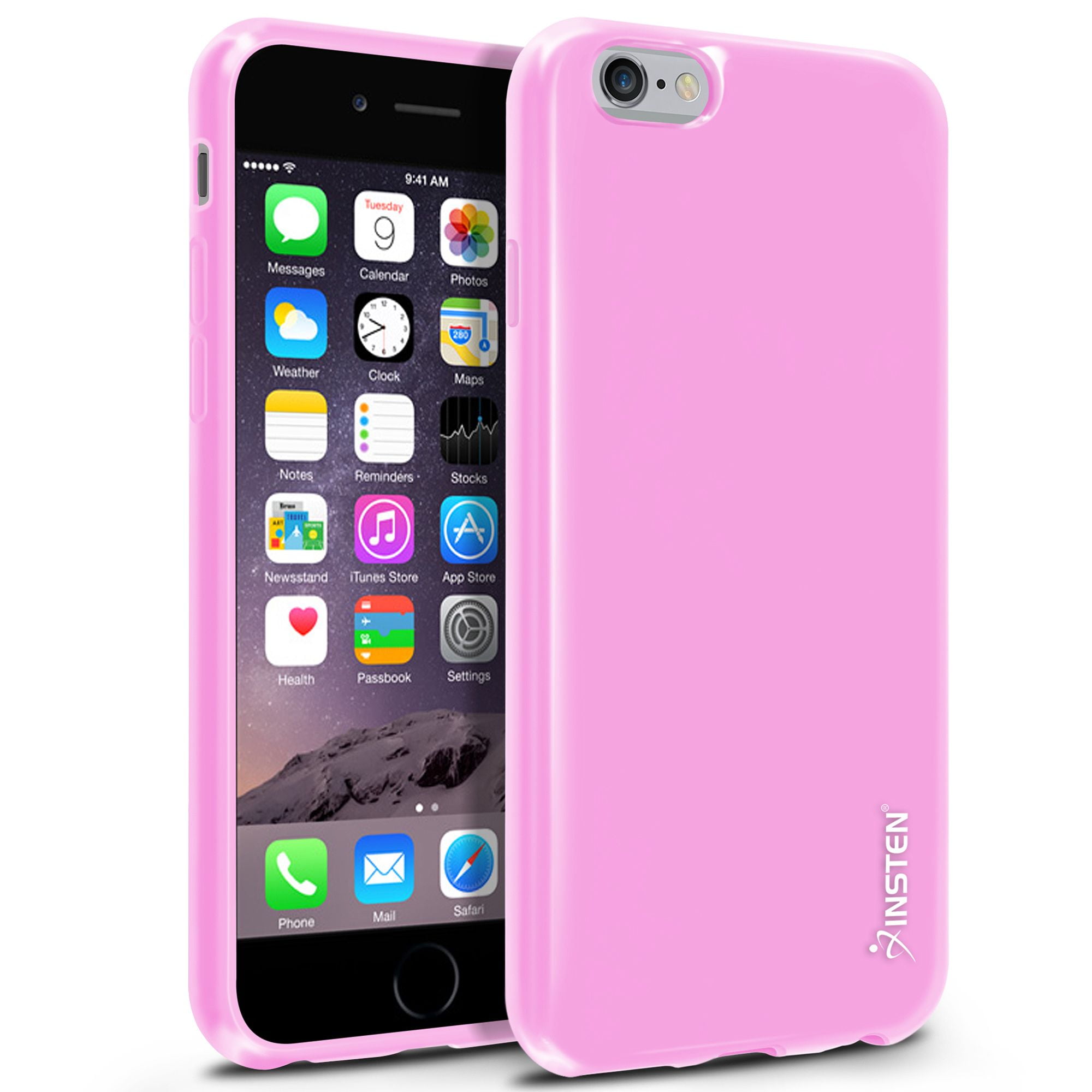 Insten Light Pink Jelly TPU Slim Skin Gel Rubber Cover Case for iPhone ...