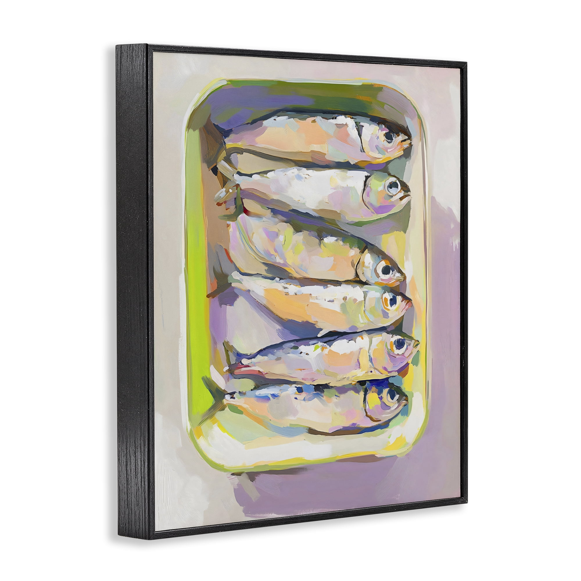 Stupell Industries Vibrant Hued Sardines Black Framed Giclee Art, design by The Prints Vibe