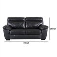 thumbnail image 2 of Split Back Leatherette Loveseat with Diamond Pattern and Padded Arms Black, 2 of 2