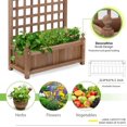 thumbnail image 3 of VIVOHOME Pack of 2 Wood Planter Raised Beds with Trellis, 60 Inch Height Free-Standing Planter for Garden Yard, 3 of 8