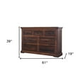 thumbnail image 3 of HomeRoots 61" Brown Solid Wood Seven Drawer Double Dresser, 3 of 6