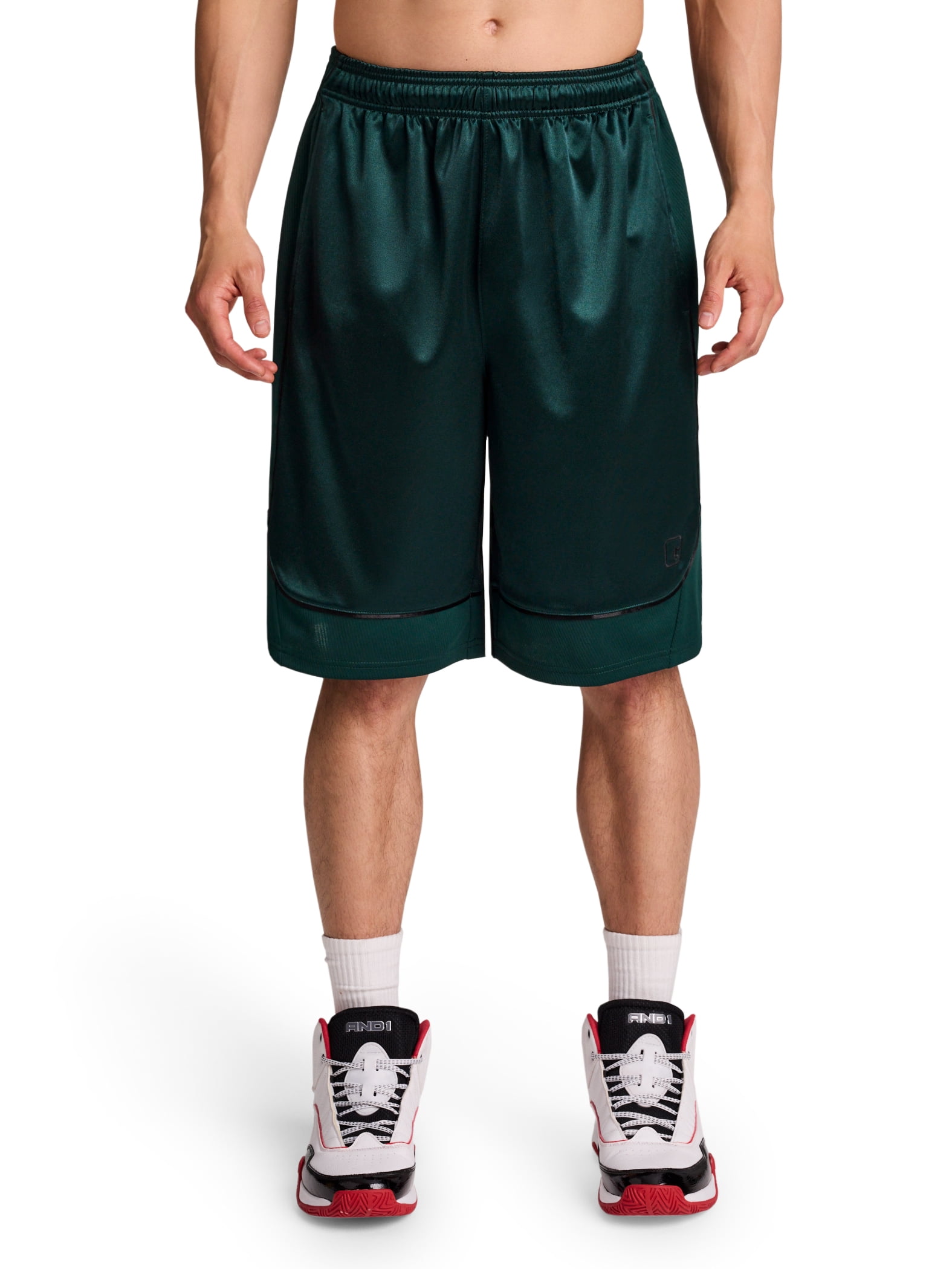AND1 Men's and Big Men's All Court Short, 11" inseam, up to Size 5XL
