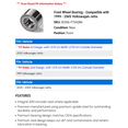 thumbnail image 2 of Front Wheel Bearing - Compatible with 1999 - 2005 Volkswagen Jetta 2000 2001 2002 2003 2004, 2 of 2