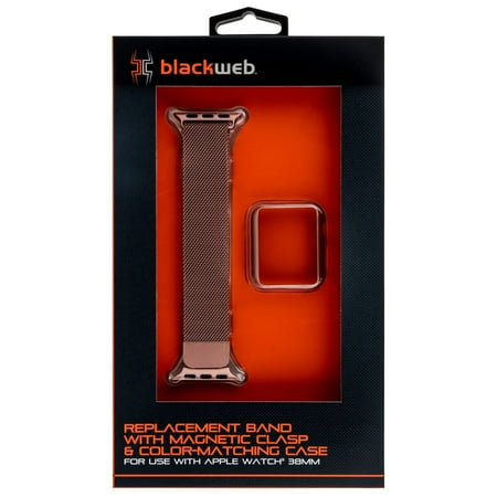 Blackweb Mesh Replacement Band And Bumper For Apple Watch, 38mm, Rose Gold