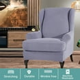 thumbnail image 2 of LKJYER Wing Chair Slipcover 2 Pieces Soft Wingback Chair Covers Wingback Chair Covers Spandex Jacquard Checked Pattern Sofa Cover for Living Room and Bedroom, 2 of 6