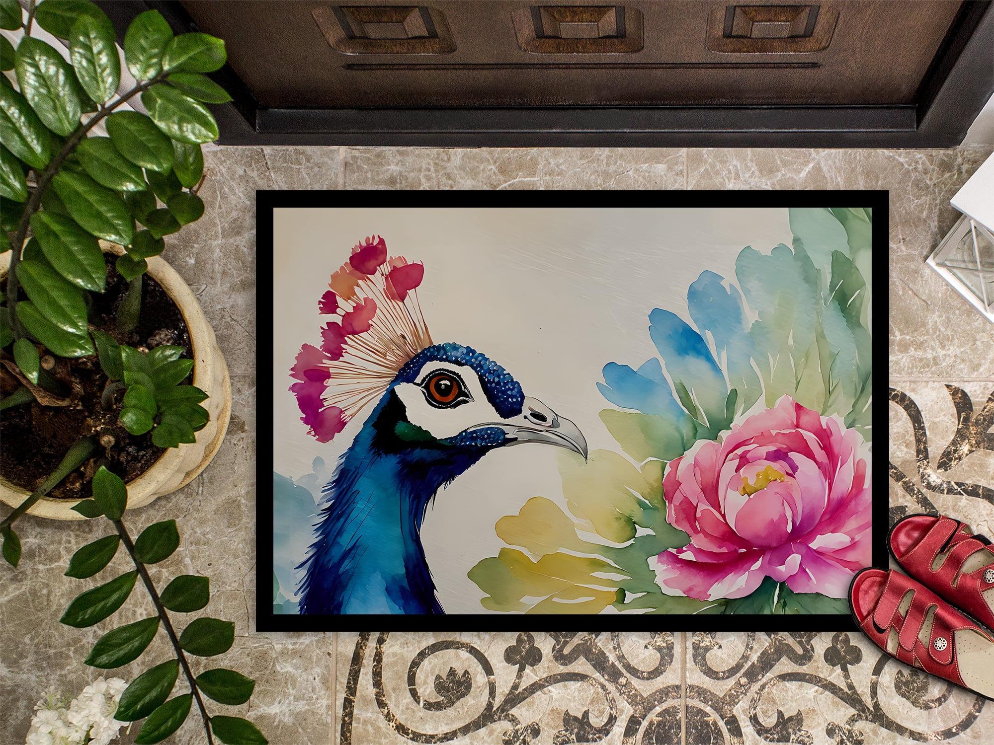 Peacock Doormat 36 in x 24 in