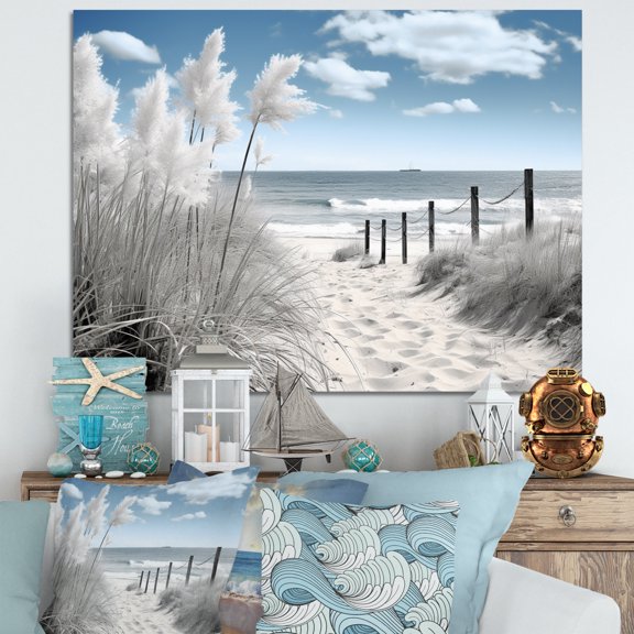 Designart "Dreams Path Beach Seascape II" Nautical & Beach Canvas Print