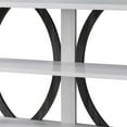 thumbnail image 3 of 2 Tier Wooden Frame Console Table Multiple Oval Designs White Oak Gray, 3 of 6