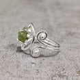 thumbnail image 5 of Natural Peridot Ring, Raw Peridot Gemstone Ring, August Birthstone, Adjustable, Designer, 925 Sterling Silver, Womens Ring, Christmas, Thanksgiving, Handmade, Statement Jewelry, Rough Gemstone Jewelry, 5 of 6