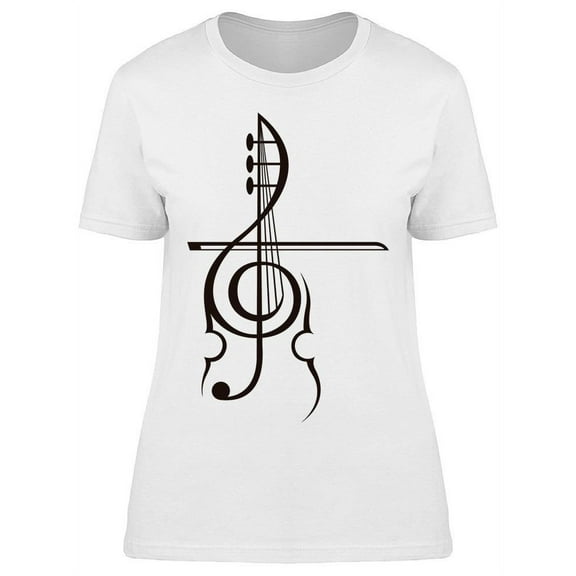 Violin Musical Note T-Shirt Women -Image by Shutterstock, Female XX-Large