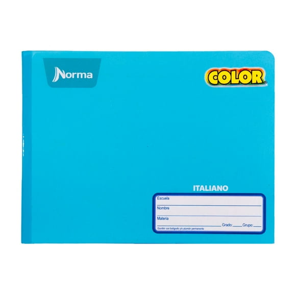 Cuaderno Norma Color Cosido Italiano Raya 100 Hojas Azul