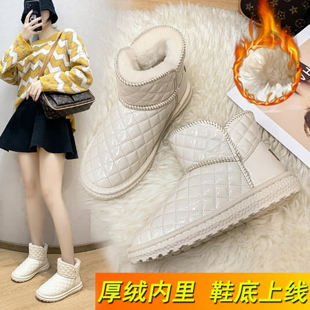 

Velvet Thickened Snow Boots Women‘s Winter New Shoes Short Tube Cotton Boots Warm Cotton Shoes Fur One Boots