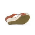 thumbnail image 4 of BLISSFUL STEP Women's Shoes Wedge Open Toe Crisscross Straps Linen Platform Sandals Brown 8.5, 4 of 6