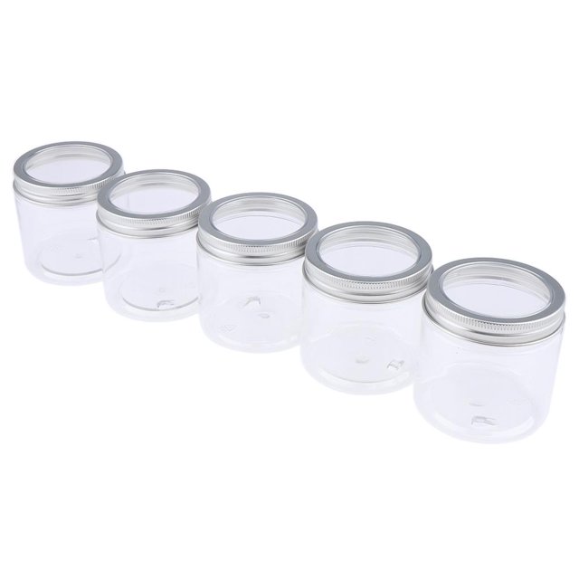 TISHITA 5pcs Cosmetic Tin Empty Jar Pot Cream Storage Container Travel Bottles 200ml .