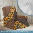 thumbnail image 3 of Kuiaobaty Sunflower Butterfly Print Recliner Couch Cover with Side Pocket Reclining Sofa Slipcover Breathable Reclining Slipcover Washable Recliner Chair Cover for Living Room Nonslip, 3 of 8