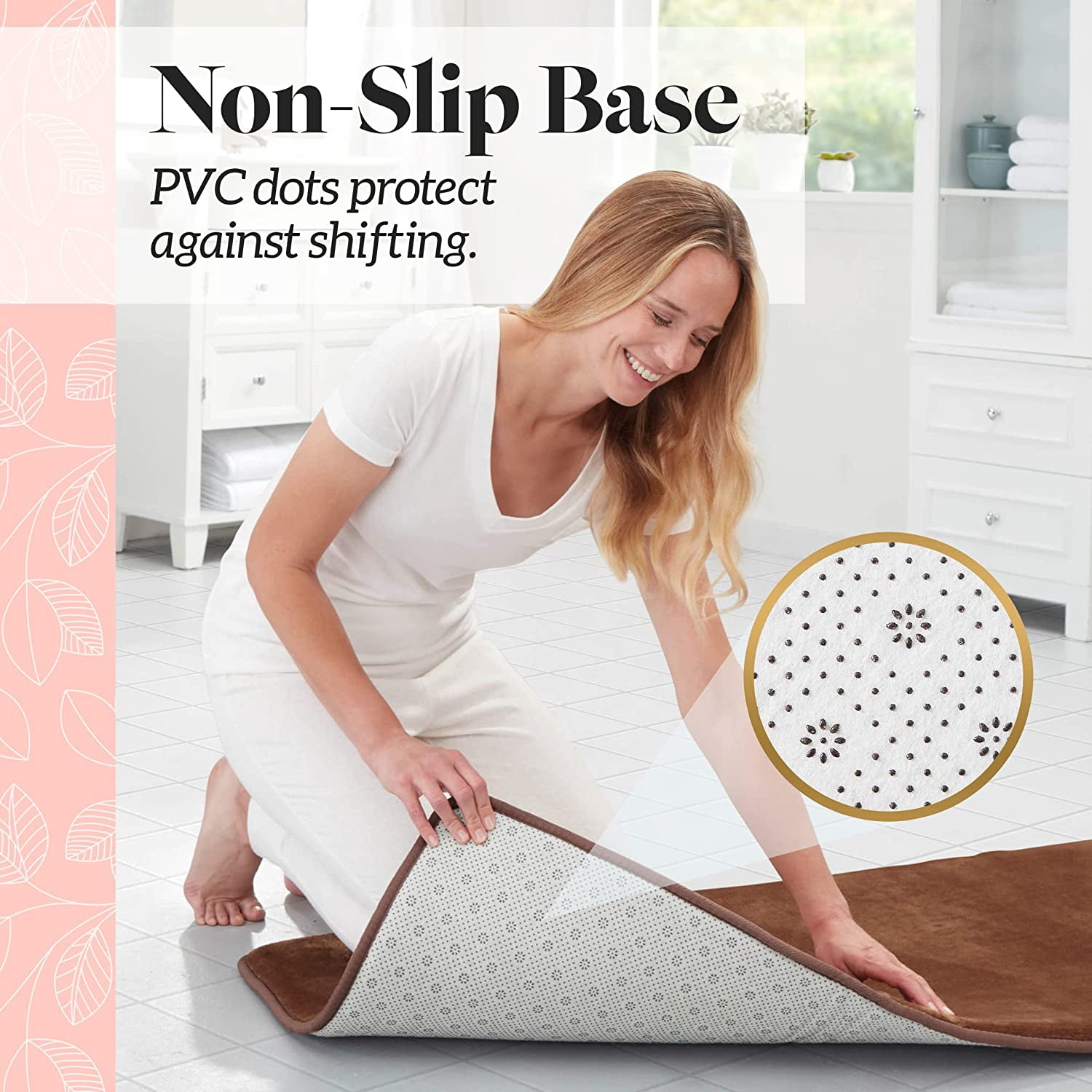 Bath Mats for Bathroom Non Slip - Brown 20" x 32" Memory Foam Bathroom Rugs - Quick Dry Bath Mat