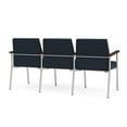 thumbnail image 3 of Mystic Reception Waiting Room 3-Seat Tandem Seating / Silver Steel / Blue, 3 of 5