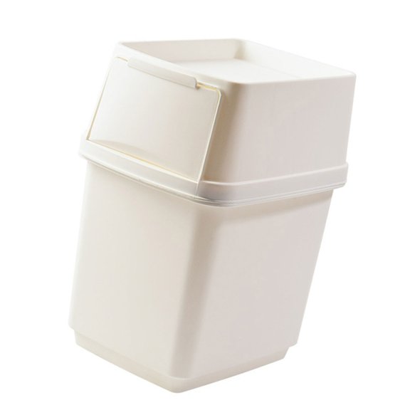 SDFGTstore Narrow Slot Trash Garbage Can with Hand Press Storage Bucket for Daily Use