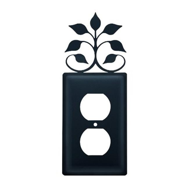 Village Wrought Iron EO-109 Leaf Fan Outlet Cover-Black