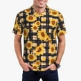 thumbnail image 1 of Fotbe Vintage Black White Plaid Sunflowe Camiseta Polo de Golf para Hombre con Estampado – Camisa Deportiva Transpirable con Cuello Abotonado-Medium, 1 of 6