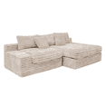 thumbnail image 6 of 118" Modular Sectional Sofa, Upholstered Plush Corduroy Compressed Couch for Living Room, Bedroom, Apartment, No Assembly Required, Beige, 6 of 7