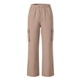 thumbnail image 6 of XINXIAOO Unisex Girls Boys Cargo Sweatpants Relaxed Fit Elastic Waist Casual Pants with Pockets Boys Athletic Pants Khaki Sweatpants for Boys Spring Fall Sweatpants 7-8 Years, 6 of 7