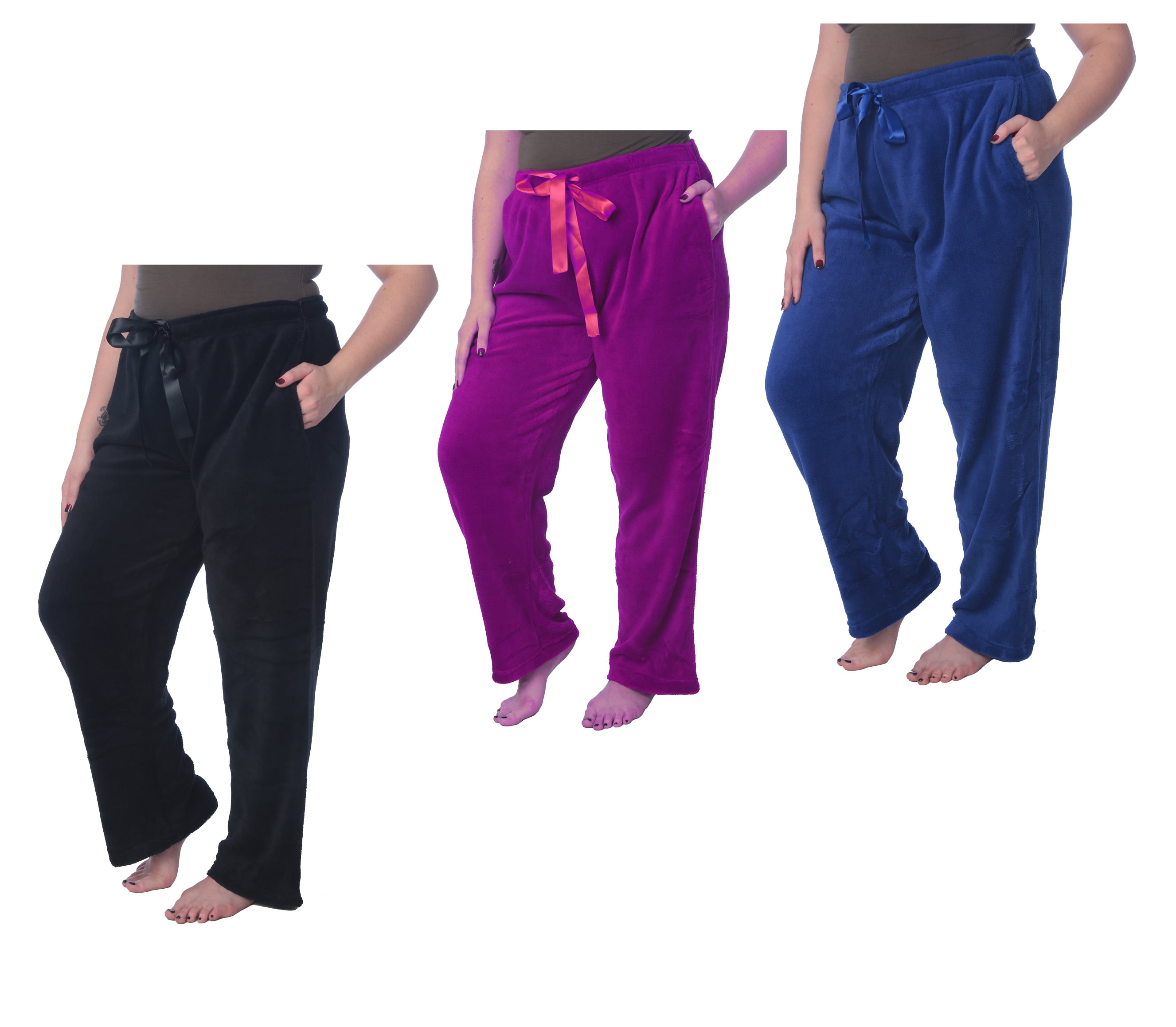 Beverly Rock Women's Soft Plush Lounge Pants Coral Fleece Plus Size Long Pajama Pants