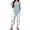 Sky Blue, variant on Women's Two Piece Pants Set Short Sleeve Top with High Waist Wide Leg Trousers Summer Outfit for Casual Chic Wear