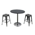 thumbnail image 3 of Black Round Wood Top Dining Table with Chrome Base, 3 of 3