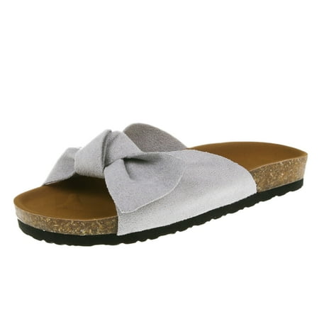 

Tangnade Ladies daily all-match casual shoes Women Fashion Bow Tie Flat Thick Bottom Heel Sandals Slipper Beach Shoes Gray 39
