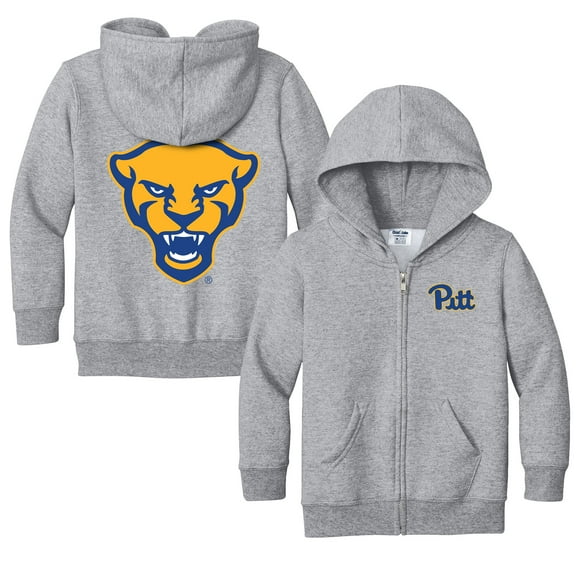 Toddler Chad & Jake Heather Gray Pitt Panthers Primary Logo Full-Zip Hoodie