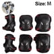 thumbnail image 1 of Equipo de protección para niños y adolescentes, juego de rodilleras y coderas con protector de muñeca y correa ajustable para andar en patineta, ciclismo, patinaje, bicicleta, scooter, negro y rojo M, 1 of 8