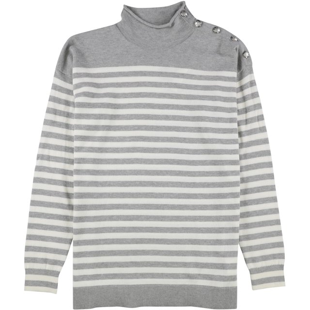 Ralph Lauren suéter a rayas para mujer, gris, pequeño