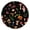 Colorful Mushroom Forest, variant on Colorful Mushroom Forest Black Pattern Round Fitted Tablecloth with Elastic Edge,Dining Table Cover Waterproof,Outdoor Round Tablecloth for Camping,Dining,Indoor and Outdoor