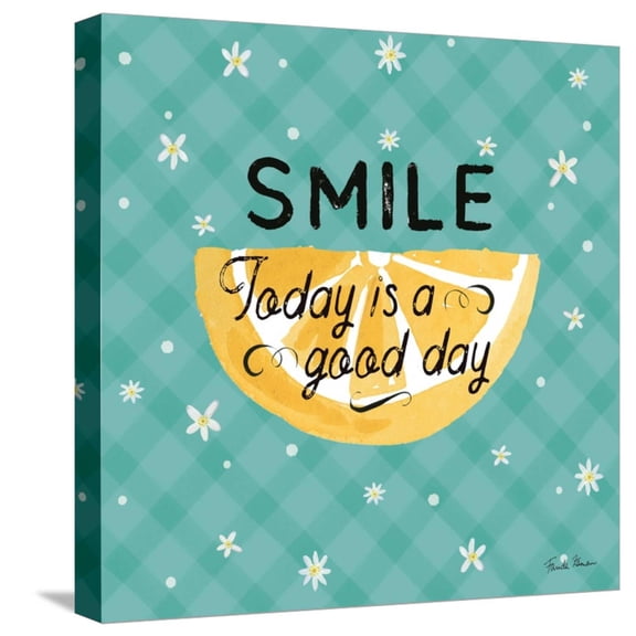 Art.com Mellow Yellow IV Turquoise Stretched Canvas Print Wall Art by Farida Zaman, 16" x 16"