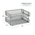 thumbnail image 4 of Mind Reader 2-Pack Stackable Metal Mesh File Holder Trays, Document Holder, Desktop File Organizer, Silver, 4 of 9