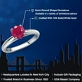 thumbnail image 2 of Gem Stone King 10K White Gold Red Ruby Solitaire Engagement Ring for Women | 1.00 Cttw | Round 6MM | Gemstone July Birthstone | Size 5, 2 of 6