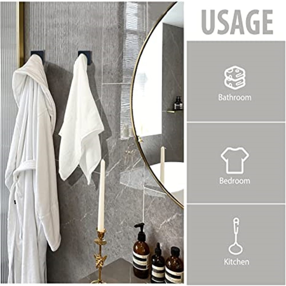 Kepooman Heavy Duty Wall Hooks Self Adhesive Towel Hook Waterproof Hooks, Adhesive Hooks for Hanging for Keys Bathroom Shower Outdoor Kitchen Door Home Improvement Sticky Hooks 4 Pack, Black Kepooman Heavy Duty Wall Hooks Self Adhesive Towel Hook Waterproof Hooks, Adhesive Hooks for Hanging for Keys Bathroom Shower Outdoor Kitchen Door Home Improvement Sticky Hooks 4 Pack, Black