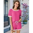 thumbnail image 2 of Colorblock Short-Sleeved Suit Rose Red L, 2 of 6