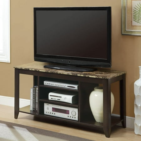 Monarch 48 In Tv Console Cuccino With Marble Top Tv Console Cuccino With Marble Top