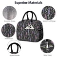 thumbnail image 4 of Lunch Bag Lunch Box for Women Reusable Insulated Lunch Cooler Bags,Large Capacity for Work Travel Picnic,Water-Resistant Botanical Leaves Floral Lunch Tote Bag Gifts for Woman Mom Black, 4 of 6