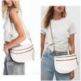 thumbnail image 2 of Riñonera Bandolera de Nylon a Cuadros Beige 31x14x22 cm, 2 of 6