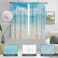 thumbnail image 2 of Beach Window Curtain Ocean Coastal Tropical Hawaiian Blue Sky Sea Nautical Seashore Seascape White Cloud 42" W x 63" L Living Room Bedroom Bathroom Curtains 2 Panels Rod Pocket Drapes, 2 of 6