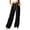 Black, variant on Womens High Waist Corduroy Pants Elastic Waist Drawstring Wide Leg Commute Work Pants with Pockets