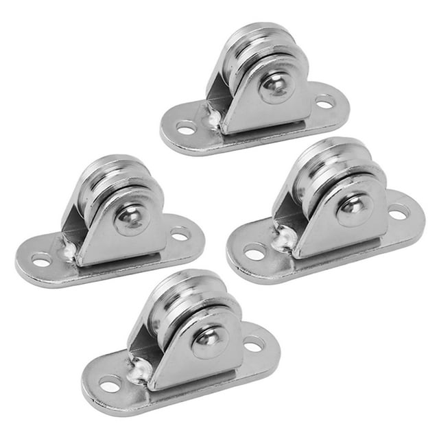 Stainless Steel Small Pulley Roller, Small Silent Fixed Pulley Loading 176 Lb for Rope Cable Cord Guide & Wall Ceiling Mount DIY Project