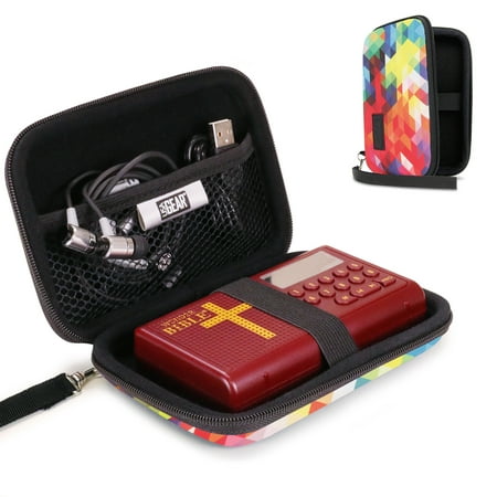 USA GEAR Case with Wrist Strap Compatible with Wonder Bible Earbuds Charger Case Only - Geometric