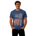 thumbnail image 4 of FINALGANG Mens 250 Years Distressed Vintage USA Flag Print Short Sleeve Crewneck Tee Casual Patriotic T Shirt For 4th Of July Independence Day Wear Navy S, 4 of 4